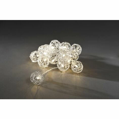 Konstsmide 3176-103 Guirlande Lumineuse à Motifs Boules Pour L'intérieur à Pile(s) Nombre De Lumière 16 LED Blanc Chaud W91414