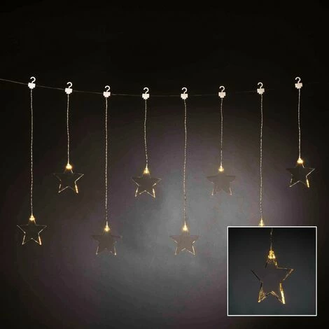 Konstsmide Guirlande Lumineuse Stalactites, étoiles Pour L'intérieur/extérieur 3 V 8 LED Blanc Chaud Q152642 – Image 3