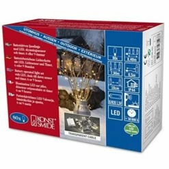 KONSTSMIDE 3728-103 GUIRLANDE D'ECLAIRAGE EXTÉRIEUR 80 LED BLANC CHAUD SUR PILES CÂBLE TRANSPARENT