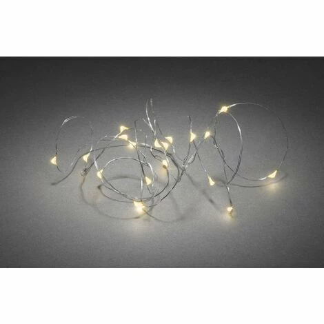 Konstsmide 1460-890 Micro Guirlande Lumineuse Pour L'intérieur à Pile(s) Nombre De Lumière 20 LED Ambré Longueur éclairée: 1.90 M X866461