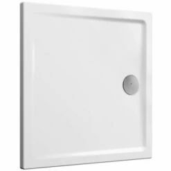 Receveur De Douche Céramique Cascade Ultra-plat Blanc Brillant VitrAantislip (antidérapant) 90x90 Cm