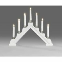 KONSTSMIDE 1041-210 CHANDELIER BOIS ANNEAUX DÉCO MÉTAL + 7 LAMPES CLAIRES + CÂBLE BLANC 230 V
