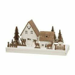 KONSTSMIDE 3282-210 SILHOUETTE À LED FORÊT, MAISON BLANC CHAUD LED