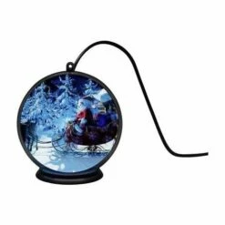 KONSTSMIDE 1550-700 DÉCOR À LED PÈRE-NOËL AVEC TRAINEAU LED NOIR MINUTEUR