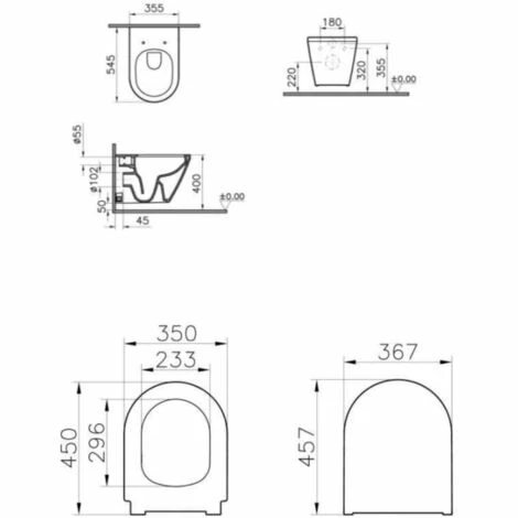 Vitra Integra WC Sans Bride + Abattant Avec Frein De Chute En Duroplast (7041-003-6285) – Image 4
