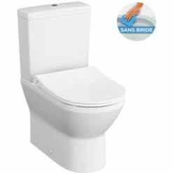 Vitra Integra Pack WC à Poser Sans Bride Avec Abattant Frein De Chute Et Réservoir, Blanc (9859-003-7202)
