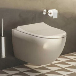 Vitra Sento WC Sans Bride SmoothFlush + Abattant Frein De Chute, Taupe Mat (7848-020-6147)
