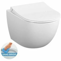 Vitra Sento WC Sans Bride SmoothFlush + Abattant Avec Frein De Chute, Blanc (7848-003-6147)