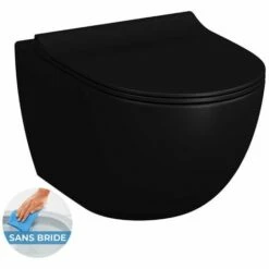Vitra Sento WC Sans Bride SmoothFlush + Abattant Avec Frein De Chute, Noir Mat (7848-083-6147)