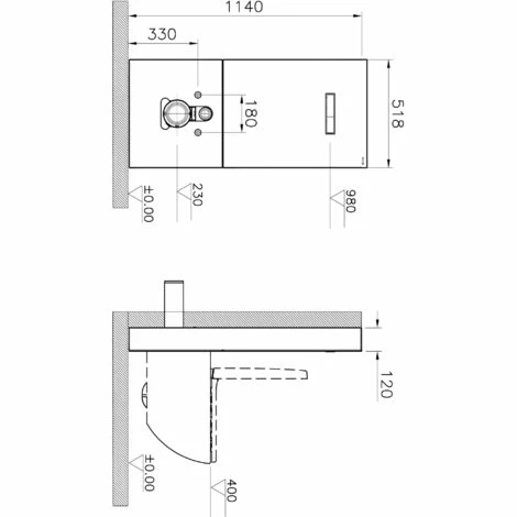 Vitra Pack WC Bâti Support En Verre Trempé/aluminium Brossé Avec Plaque Intégrée, Blanc + WC Sans Bride SAT + Abattant Softclose – Image 4