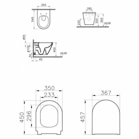 Vitra Pack Bâti-support En Verre Trempé/aluminium Brossé + Plaque Intégrée, Noir Brillant + WC Sans Bride Integra + Abattant Softclose – Image 5