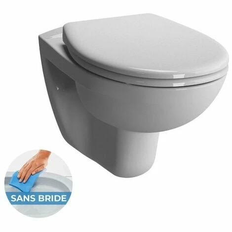 Vitra Normus WC Suspendu Sans Bride Avec Abattant Frein De Chute, Blanc (7855-003-6169)
