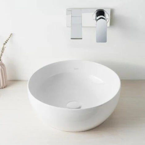 Lavabo Double Vasque à Poser VITRA Outline, 5 Formes, 5 Couleurs Haut De Gamme, Ronde, Edelweiss – Image 2