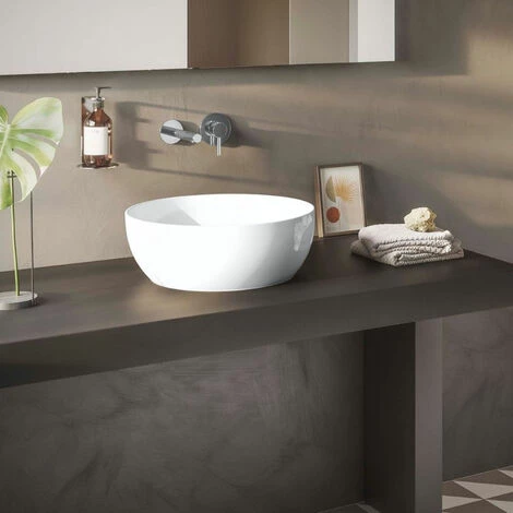 Lavabo Double Vasque à Poser VITRA Outline, 5 Formes, 5 Couleurs Haut De Gamme, Ronde, Edelweiss – Image 3