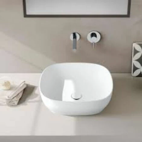 Lavabo Double Vasque à Poser VITRA Outline, 5 Formes, 5 Couleurs Haut De Gamme, Rectangle, Edelweiss – Image 2