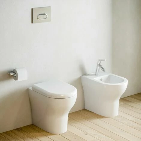 Siège De Toilette à Siège Blanc Avec Toilette à Fleur De Mur Zentrum VitrA – Image 2