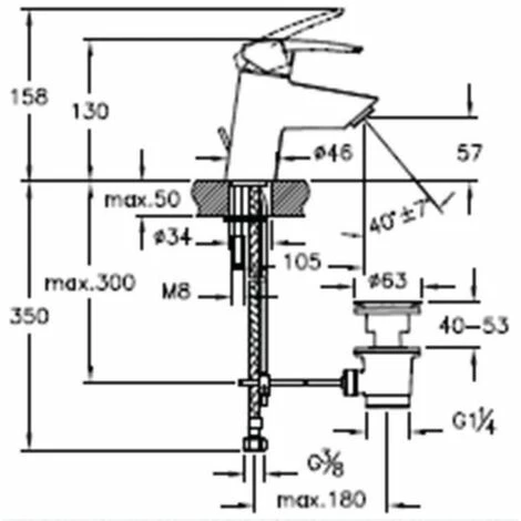 Mitigeur Lavabo NF Cartouche C3 Avec Vidage - VITRA - A40962ENG – Image 2